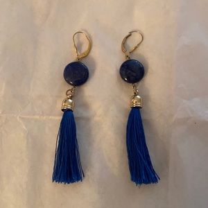 Royal Blue Fringe Earrings